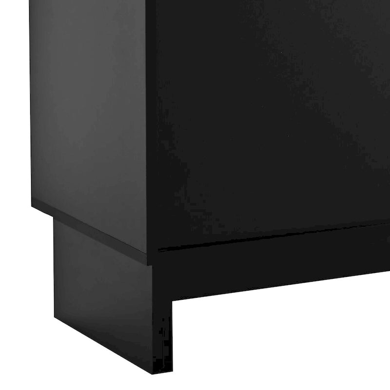 Meuble de rangement avec portes en rotin et étagères réglables