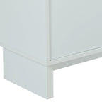 Meuble de rangement avec portes en rotin et étagères réglables