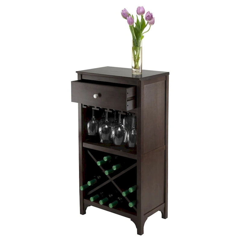 Cave à vin, brun expresso – 19,09 x 12,6 x 37,52 pouces