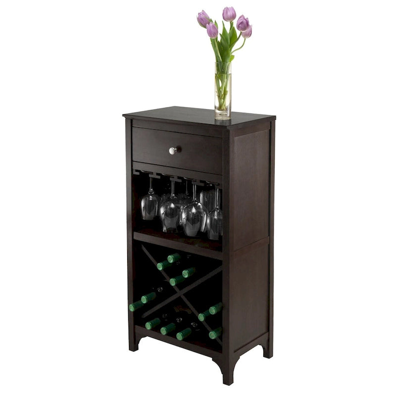 Cave à vin, brun expresso – 19,09 x 12,6 x 37,52 pouces