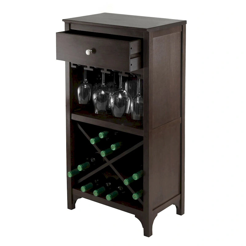 Cave à vin, brun expresso – 19,09 x 12,6 x 37,52 pouces