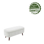 Banc de rangement en tissu de velours avec pieds en hévéa