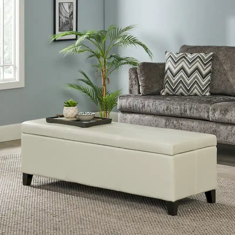 Banc de rangement capitonné pour chambre à coucher, salon, entrée
