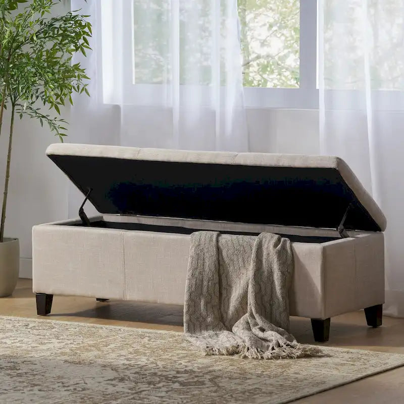 Banc de rangement capitonné pour chambre à coucher, salon, entrée