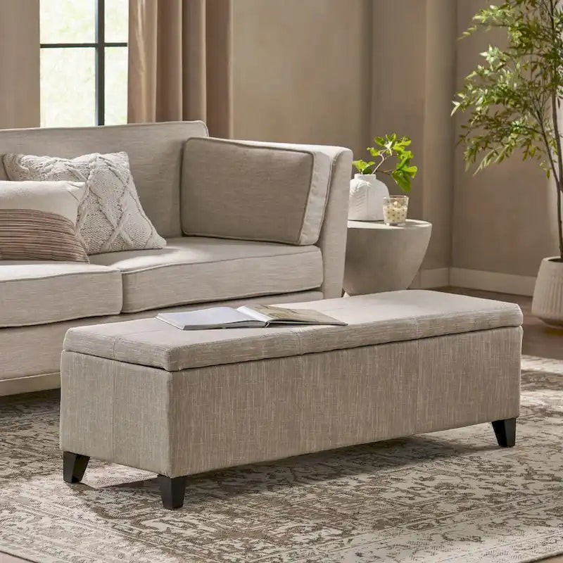 Banc de rangement capitonné pour chambre à coucher, salon, entrée