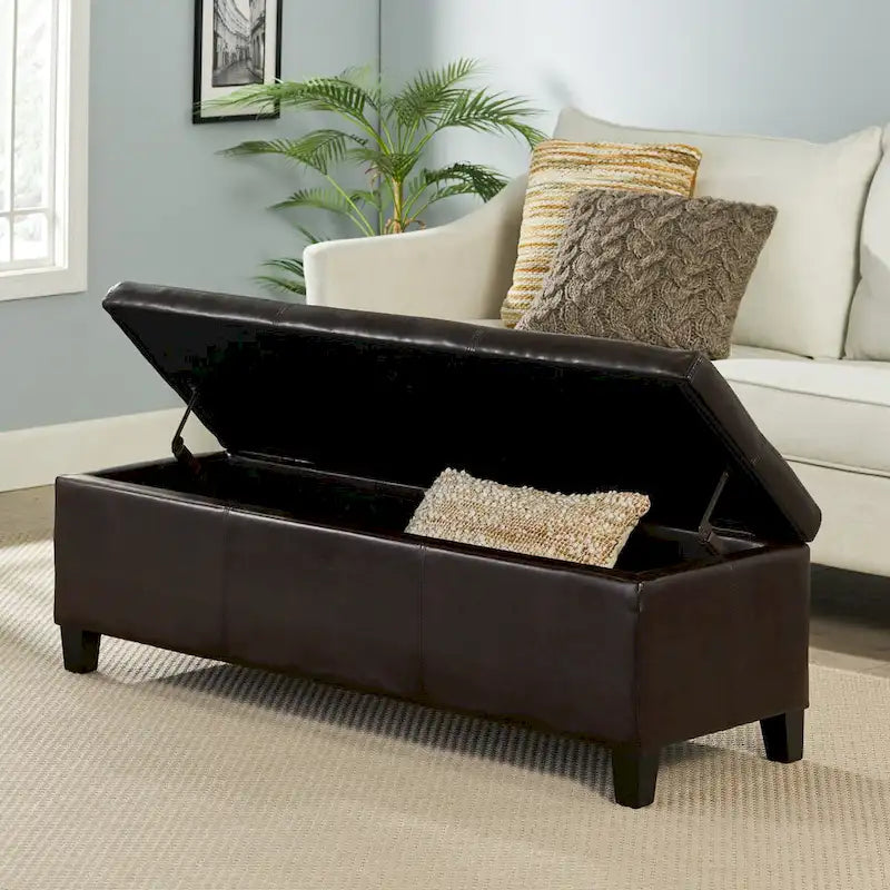 Banc de rangement capitonné pour chambre à coucher, salon, entrée