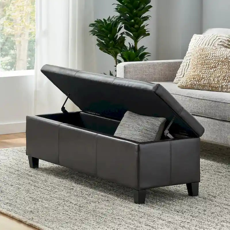 Banc de rangement capitonné pour chambre à coucher, salon, entrée