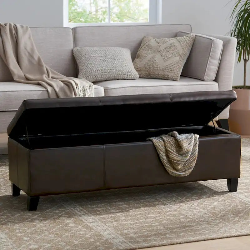 Banc de rangement capitonné pour chambre à coucher, salon, entrée