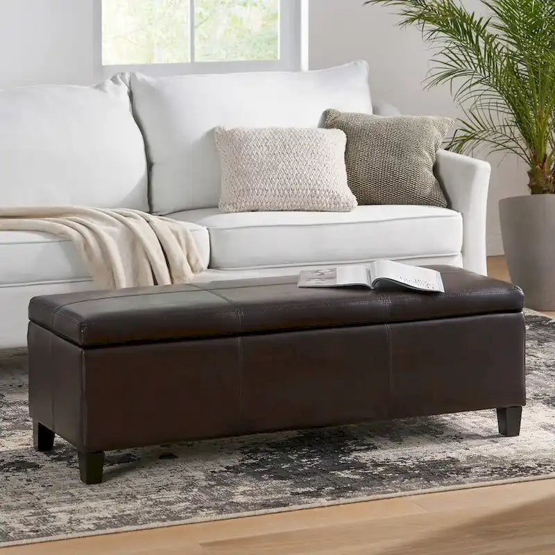 Banc de rangement capitonné pour chambre à coucher, salon, entrée