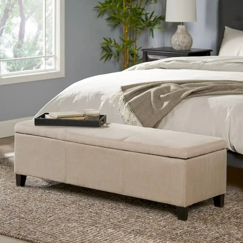 Banc de rangement capitonné pour chambre à coucher, salon, entrée