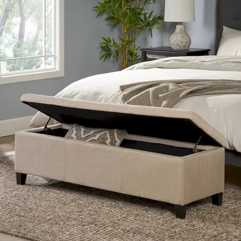 Banc de rangement capitonné pour chambre à coucher, salon, entrée