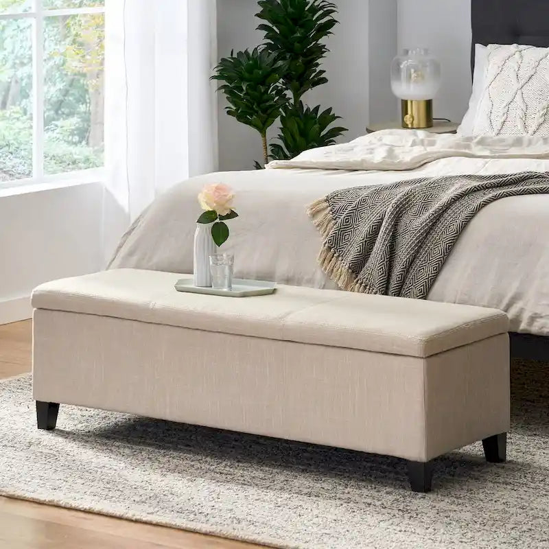 Banc de rangement capitonné pour chambre à coucher, salon, entrée