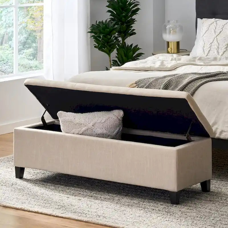 Banc de rangement capitonné pour chambre à coucher, salon, entrée