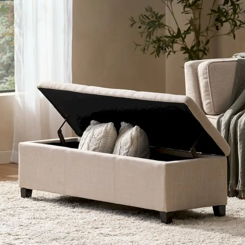 Banc de rangement capitonné pour chambre à coucher, salon, entrée