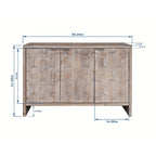 Bahut rustique en bois à 3 portes avec rangement en bois naturel