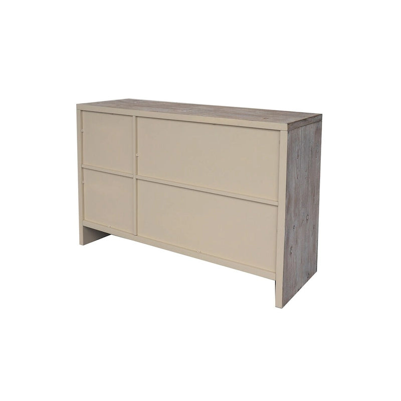 Bahut rustique en bois à 3 portes avec rangement en bois naturel