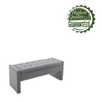 Banc de rangement rectangulaire rembourré en tissu bouclette avec couvercle à charnière