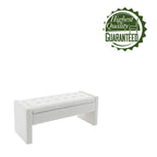 Banc de rangement rectangulaire rembourré en tissu bouclette avec couvercle à charnière
