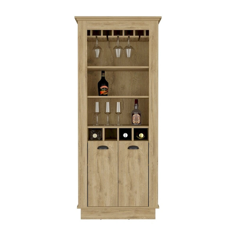 Meuble bar, quatre porte-bouteilles intégrés pour le salon