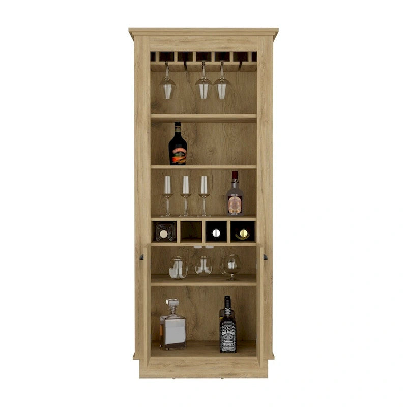 Meuble bar, quatre porte-bouteilles intégrés pour le salon
