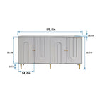 Buffet laqué en bois à 4 portes