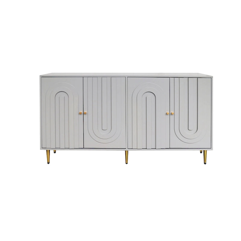 Buffet laqué en bois à 4 portes