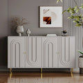 Bahut Commode Buffet Armoire en Bois Laqué Moderne à 4 Portes