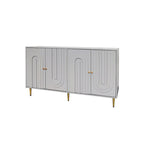 Bahut Commode Buffet Armoire en Bois Laqué Moderne à 4 Portes