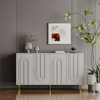 Bahut Commode Buffet Armoire en Bois Laqué Moderne à 4 Portes