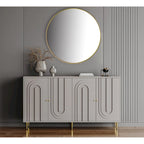 Bahut Commode Buffet Armoire en Bois Laqué Moderne à 4 Portes