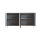 Bahut Commode Buffet Armoire en Bois Laqué Moderne à 4 Portes
