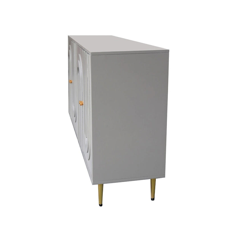 Bahut Commode Buffet Armoire en Bois Laqué Moderne à 4 Portes
