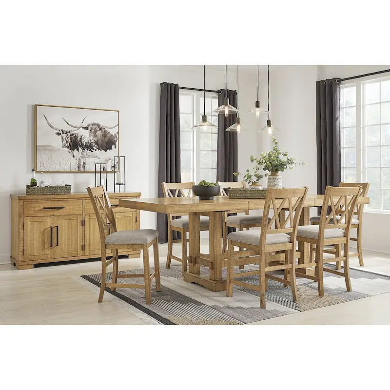 Buffet marron - 65,88cm de large x 19cm de profondeur x 36,13cm de haut
