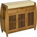 Banc à chaussures avec armoires de rangement – 12,5P x 40,25L x 18,25H