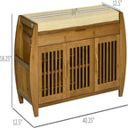 Banc à chaussures avec armoires de rangement – 12,5P x 40,25L x 18,25H