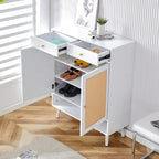 Meuble de rangement moderne minimaliste, meuble à chaussures en rotin, meuble haut de lit. Belle forme pour les couloirs et les salons