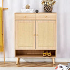 Meuble de rangement moderne minimaliste, meuble à chaussures en rotin, meuble haut de lit. Belle forme pour les couloirs et les salons