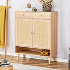 Meuble de rangement moderne minimaliste, meuble à chaussures en rotin, meuble haut de lit. Belle forme pour les couloirs et les salons