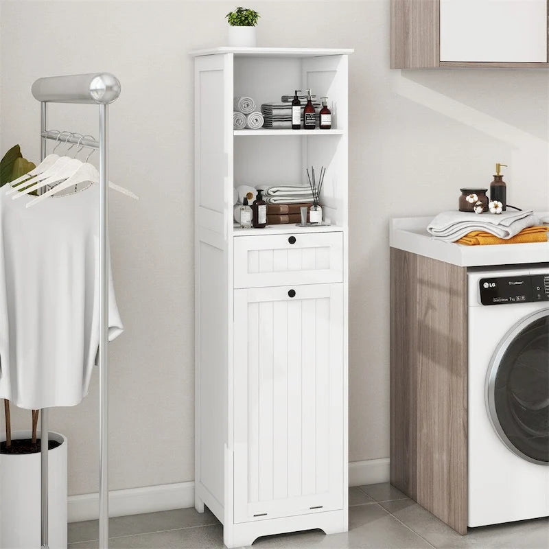 Meuble de tri de linge inclinable à un compartiment et un tiroir