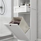 Meuble de tri de linge inclinable à un compartiment et un tiroir