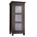 Meuble bas de salle de bain en bois avec porte vitrée marron - 13P x 13,5L x 30,5H