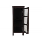 Meuble bas de salle de bain en bois avec porte vitrée marron - 13P x 13,5L x 30,5H