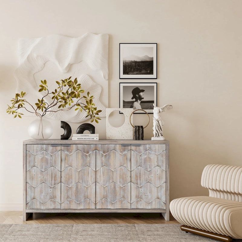 Buffet en bois de style fermier