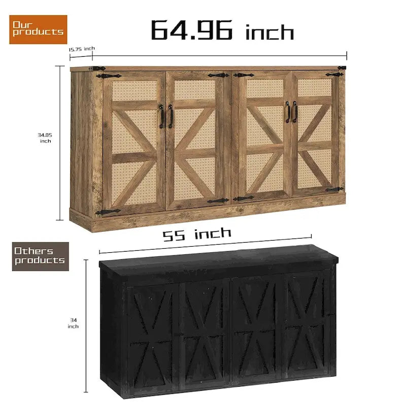 Bahut rotin-style campagnard porte de grange