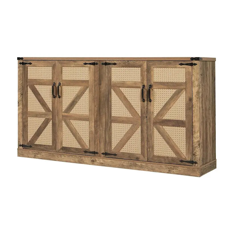 Bahut rotin-style campagnard porte de grange