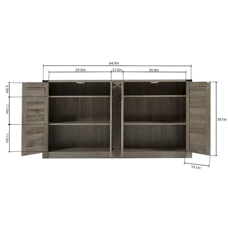Bahut rotin-style campagnard porte de grange