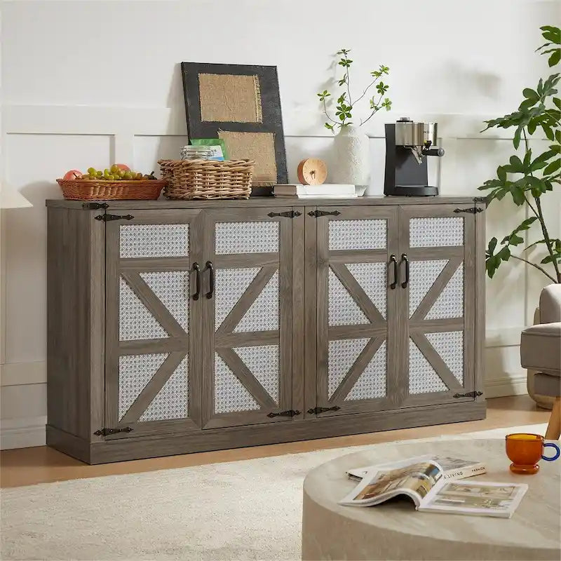Bahut rotin-style campagnard porte de grange